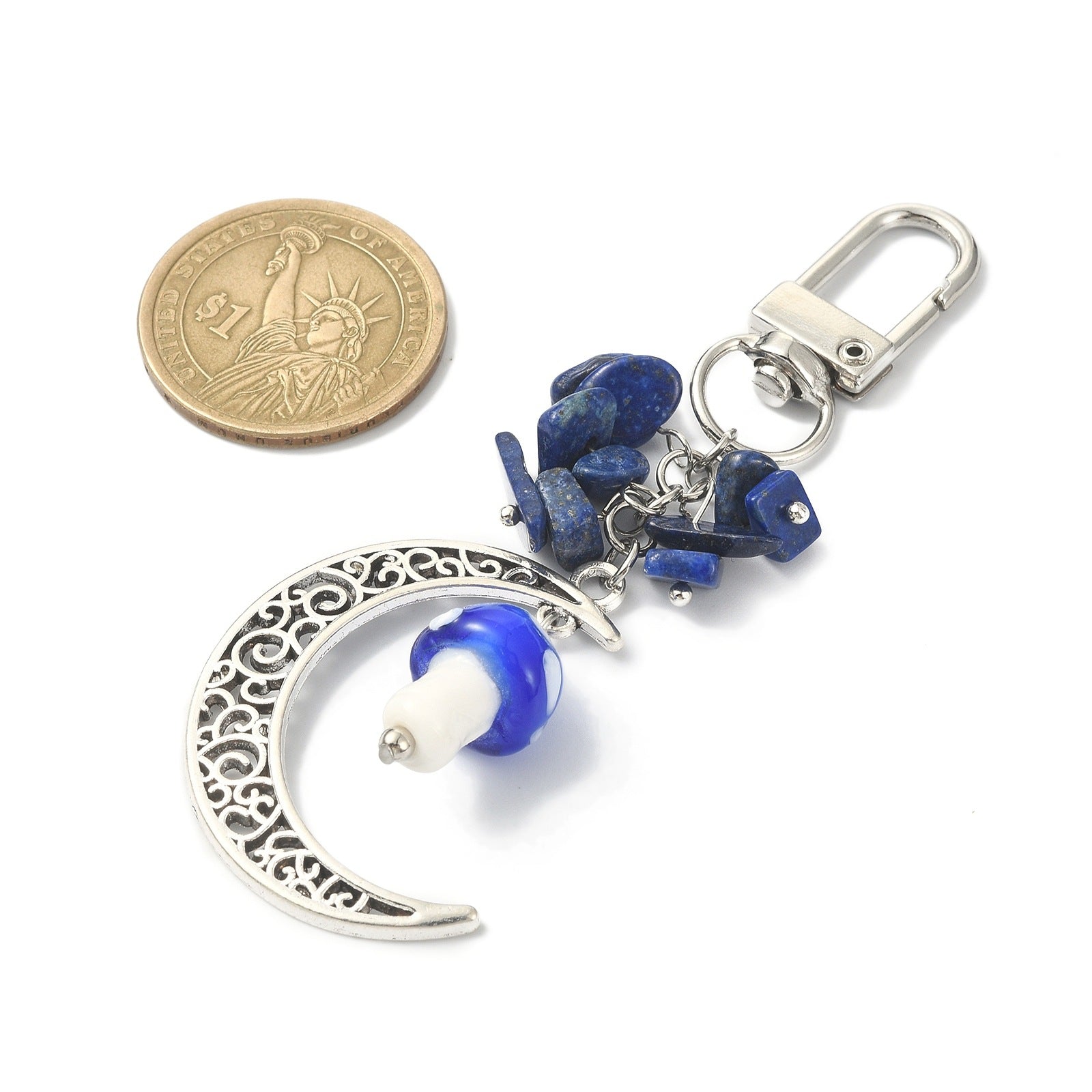Wholesale Moon Natural Irregular Gravel Mushroom Keychain